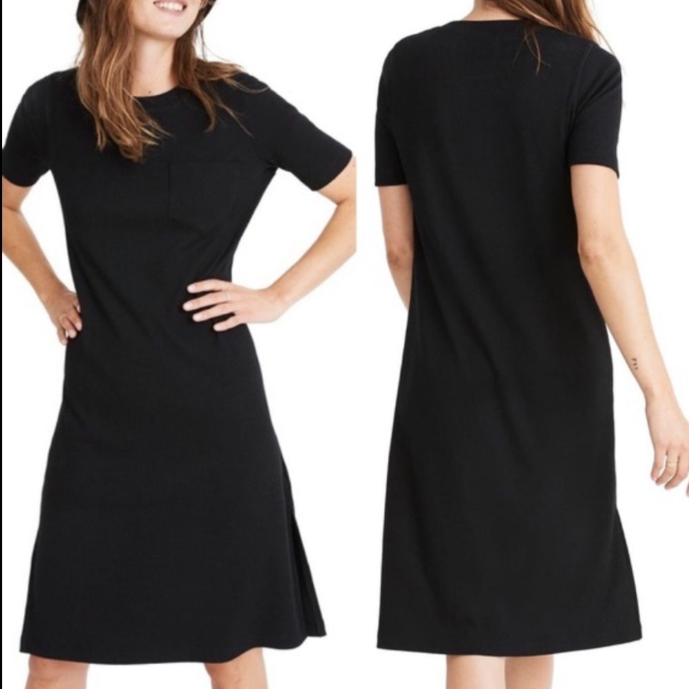Madewell ribbed midi pocket dress